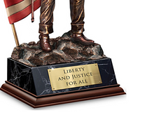 Load image into Gallery viewer, Bradford Exchange John Wayne Scuplture American Flag Liberty & Justice For All - RCE Global Solutions