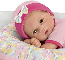 Load image into Gallery viewer, The Ashton - Drake Galleries Cuddle Cutie Lifelike So Truly Real® Baby Girl Doll and Pillow Set Weighted Fully Poseable with Soft RealTouch® Vinyl Skin by Master Doll Artist Violet Parker 17"-Inches - RCE Global Solutions