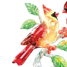 Load image into Gallery viewer, The Bradford Exchange Crimson Beauties Cardinals Facets of Nature Crystal Songbird Figurine with Glass Base 5.5"W x 5.5"H - RCE Global Solutions