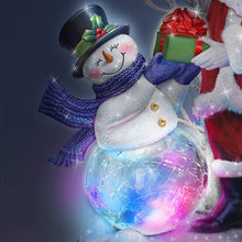 Load image into Gallery viewer, The Bradford Exchange Thomas Kinkade A Very Illuminated Snowman and Santa Claus Sculpture - RCE Global Solutions