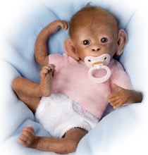 Load image into Gallery viewer, The Ashton - Drake Galleries Coco Lifelike So Truly Real® Baby Girl Monkey Doll Fully Poseable with Soft RealTouch® Vinyl Skin and Hand Applied Hair by Award-Winning Doll Artist Linda Murray 16"-Inches - RCE Global Solutions
