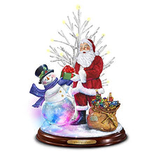 Load image into Gallery viewer, The Bradford Exchange Thomas Kinkade A Very Illuminated Snowman and Santa Claus Sculpture - RCE Global Solutions