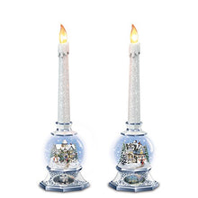 Load image into Gallery viewer, The Bradford Exchange Thomas Kinkade Snowglobe Candleholders and Flameless Candles Light Up - RCE Global Solutions