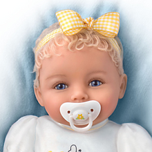 Load image into Gallery viewer, The Ashton - Drake Galleries Bee Kind Baby Girl Doll With Magnetic Pacifier Weighted Cloth Body & Hand Rooted Hair So Truly Real® Lifelike Girl Doll with RealTouch® Vinyl Skin by Ping Lau 17-inches - RCE Global Solutions