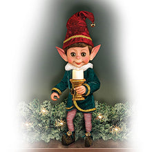Load image into Gallery viewer, The Ashton - Drake Galleries Charlie the Christmas Elf Holiday Decor Doll with an Illuminating Candle Stocking and Santa's List Poseable High Quality Vinyl by Ina Volprich 14"-Inches - RCE Global Solutions