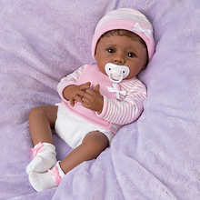 Load image into Gallery viewer, The Ashton - Drake Galleries Blessing From the Start Lifelike So Truly Real® African American Black Baby Girl Doll Weighted Fully Poseable with Soft RealTouch® Vinyl Skin by Master Doll Artist Linda Murray 16"-Inches - RCE Global Solutions