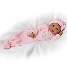 Load image into Gallery viewer, The Ashton-Drake Galleries Mommy's Girl Lifelike So Truly Real® African American Black Baby Girl Doll Weighted Fully Poseable with Magnetic Pacifier and Soft RealTouch® Vinyl Skin 17"-Inches - RCE Global Solutions