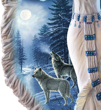 Load image into Gallery viewer, The Bradford Exchange James Meger Spiritual Maiden Sculpture Lights Up with Wolf Art on Her Cloak - RCE Global Solutions