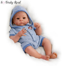 Load image into Gallery viewer, The Ashton - Drake Galleries Benjamin Lifelike So Truly Real® Baby Boy Doll Realistic Weighted Fully Poseable with Soft  RealTouch® Vinyl Skin by Master Doll Artist Tasha Edenholm 17"-inches - RCE Global Solutions