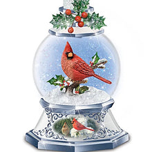 Load image into Gallery viewer, The Bradford Exchange James Hautman Sculpted Cardinals Merry Messengers Lighted Snowglobe Flameless Candle Set 12.5 Inches - RCE Global Solutions