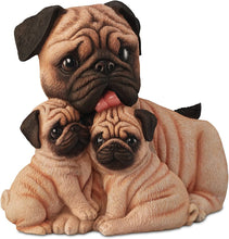 Load image into Gallery viewer, The Bradford Exchange Lifelike Pug Kisses Sculpture of a Mama Pug and Her Pups - RCE Global Solutions