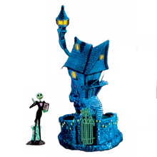 Load image into Gallery viewer, The Bradford Exchange Disney Nightmare Before Christmas Jack Skellington's House Black Light Hawthorne Village Issue #1 - RCE Global Solutions