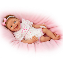 Load image into Gallery viewer, The Ashton - Drake Galleries Sprinkled With Love Lifelike Baby Girl Doll Weighted So Truly Real® Adorable RealTouch® Vinyl Skin with Soft Hand Rooted Hair by Doll Artist Ina Volprich 17-inches - RCE Global Solutions
