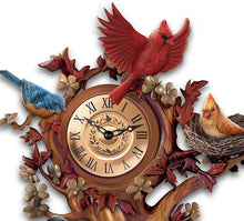 Load image into Gallery viewer, The Bradford Exchange Treetop Chorus Songbird Sculptural Wall Clock with 7 Birds - RCE Global Solutions