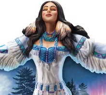 Load image into Gallery viewer, The Bradford Exchange James Meger Spiritual Maiden Sculpture Lights Up with Wolf Art on Her Cloak - RCE Global Solutions