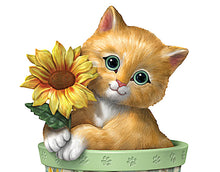 Load image into Gallery viewer, The Hamilton Collection Kayomi Harai Purr-fectly Precious Potted Sunflower And Kitten Figurine - RCE Global Solutions