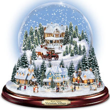 Load image into Gallery viewer, The Bradford Exchange Thomas Kinkade Victorian Christmas Village Snowglobe - RCE Global Solutions