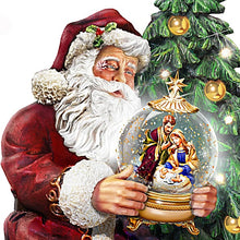 Load image into Gallery viewer, The Bradford Exchange The Greatest Gift Of All Santa Sculpture with Lights and Narration by Thomas Kinkade 8.75-inches - RCE Global Solutions