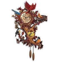 Load image into Gallery viewer, The Bradford Exchange Treetop Chorus Songbird Sculptural Wall Clock with 7 Birds - RCE Global Solutions