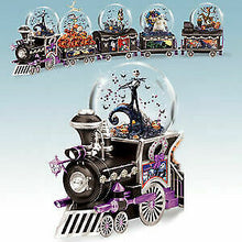 Load image into Gallery viewer, The Bradford Exchange Tim Burton Nightmare Before Christmas ALL ABOARD FOR HALLOWEEN Jack Skellington Glitter Globe Music Train Issue #1 - RCE Global Solutions