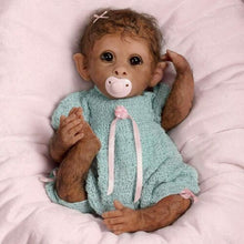 Load image into Gallery viewer, The Ashton-Drake Galleries Clementine So Truly Real® Weighted Poseable Baby Girl Monkey Doll with RealTouch® Vinyl Skin by Linda Murray 14"-inches - RCE Global Solutions