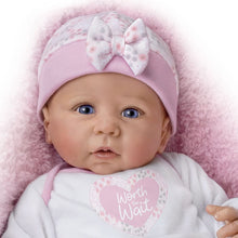 Load image into Gallery viewer, The Ashton-Drake Galleries Worth the Wait Realistic Newborn Baby Girl Doll Lifelike Weighted Poseable with Soft RealTouch® Vinyl Skin by Linda Murray 16-inches - RCE Global Solutions
