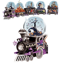 Load image into Gallery viewer, The Bradford Exchange Tim Burton Nightmare Before Christmas ALL ABOARD FOR HALLOWEEN Jack Skellington Glitter Globe Music Train Issue #1 - RCE Global Solutions