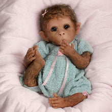 Load image into Gallery viewer, The Ashton-Drake Galleries Clementine So Truly Real® Weighted Poseable Baby Girl Monkey Doll with RealTouch® Vinyl Skin by Linda Murray 14"-inches - RCE Global Solutions