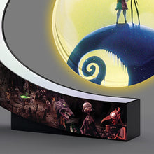 Load image into Gallery viewer, The Bradford Exchange Disney Tim Burton's The Nightmare Before Christmas Illuminated Levitating Moon with Custom Base and Iconic Movie Characters - RCE Global Solutions