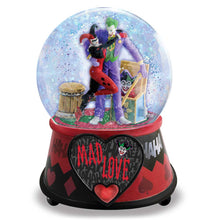Load image into Gallery viewer, The Bradford Exchange The Joker and Harley Quinn Musical Glitter Globe: Mad Love 5.75"H x 4" Diameter - RCE Global Solutions