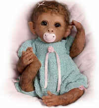 Load image into Gallery viewer, The Ashton-Drake Galleries Clementine So Truly Real® Weighted Poseable Baby Girl Monkey Doll with RealTouch® Vinyl Skin by Linda Murray 14"-inches - RCE Global Solutions