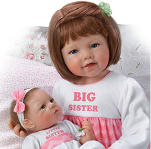 Load image into Gallery viewer, The Ashton - Drake Galleries A Sister's Love Child and Baby Girl Doll Set Lifelike So Truly Real® Signature Edition Weighted Fully Poseable with Soft RealTouch® Vinyl Skin by Waltraud Hanl 24"-Inches - RCE Global Solutions