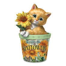 Load image into Gallery viewer, The Hamilton Collection Kayomi Harai Purr-fectly Precious Potted Sunflower And Kitten Figurine - RCE Global Solutions