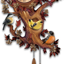 Load image into Gallery viewer, The Bradford Exchange Treetop Chorus Songbird Sculptural Wall Clock with 7 Birds - RCE Global Solutions