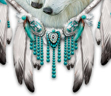 Load image into Gallery viewer, The Bradford Exchange Carol Cavalaris Wall Decor with Romantic Wolf Art on Real Leather with Feathers - RCE Global Solutions