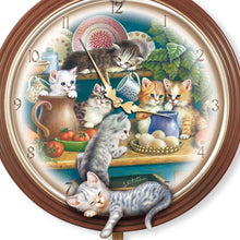 Load image into Gallery viewer, The Bradford Exchange Kitchen Capers Cat Art Wall Clock Endearing Kitten Art by Acclaimed Artist Jürgen Scholz 17"-inches - RCE Global Solutions