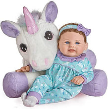 Load image into Gallery viewer, The Ashton - Drake Galleries Mia and Sparkle Lifelike So Truly Real® Baby Girl Doll Weighted with Soft RealTouch® Vinyl Skin and Plush Unicorn Friend by Master Doll Artist Violet Parker 17"-Inches - RCE Global Solutions