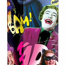 Load image into Gallery viewer, The Bradford Exchange Batman Floor Lamp Features Colorful Graphics of Robin Batgirl Catwoman Joker Penguin Riddler Mr Freeze and Egghead on 4 Sided Fabric Shade with Hands Free Floor Switch 5'-Feet - RCE Global Solutions