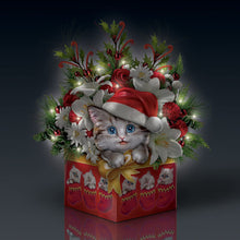 Load image into Gallery viewer, The Bradford Exchange Kayomi Harai Cat Art Christmas Floral Centerpiece Decoration - RCE Global Solutions