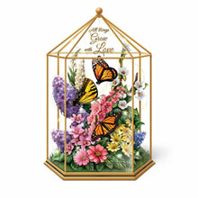 Load image into Gallery viewer, The Bradford Exchange Delicate Treasures Illuminated Monarch Butterfly Flower Garden Sculpture Inside Glass Gazebo 10"-Inches - RCE Global Solutions