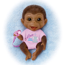 Load image into Gallery viewer, The Ashton-Drake Galleries Happy Little Handfuls Monkey Doll Collection "Love Every Moment" Issue #3 Miniature Full Body Silicone Monkey Dolls with Pacifiers 4-inches - RCE Global Solutions