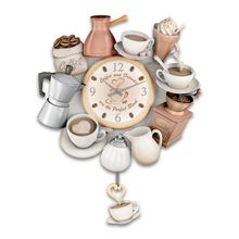 Load image into Gallery viewer, The Bradford Exchange The Perfect Blend Sculptural Wall Clock With Cup Pendulum - RCE Global Solutions