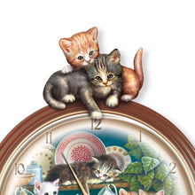 Load image into Gallery viewer, The Bradford Exchange Kitchen Capers Cat Art Wall Clock Endearing Kitten Art by Acclaimed Artist Jürgen Scholz 17"-inches - RCE Global Solutions