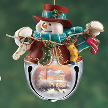 Load image into Gallery viewer, The Bradford Exchange Thomas Kinkade Snow-Bell Holidays Snowman Ornaments: Set of Three - RCE Global Solutions