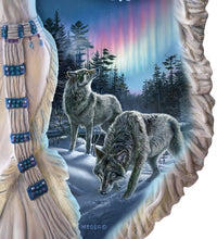 Load image into Gallery viewer, The Bradford Exchange James Meger Spiritual Maiden Sculpture Lights Up with Wolf Art on Her Cloak - RCE Global Solutions
