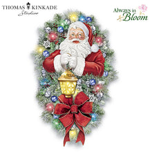 Load image into Gallery viewer, The Bradford Exchange Thomas Kinkade Always In Bloom A Most Enchanted Christmas Wreath Santa Claus Sculpture Lights Up 24-inches - RCE Global Solutions