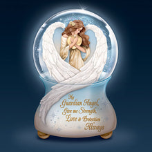 Load image into Gallery viewer, The Bradford Exchange An Angel's Embrace Hand-Painted Illuminated Musical Glitter Globe Featuring Sculptural Wings in Raised-Relief Detail On The Heirloom Porcelain Base - RCE Global Solutions