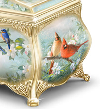 Load image into Gallery viewer, The Bradford Exchange Joe Hautman Songbird Artwork Porcelain Music Box with 22K Gold Sentiment - RCE Global Solutions