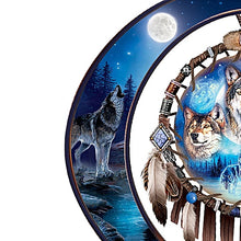 Load image into Gallery viewer, The Bradford Exchange Al Agnew Dreams Of The Spirit Wolf Art Glow-In-The-Dark Crescent Moon Sculpture Dreamcatcher - RCE Global Solutions