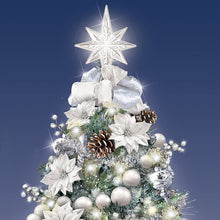 Load image into Gallery viewer, The Bradford Exchange Thomas Kinkade Winter Splendor Floral Tabletop Christmas Tree Decoration Adorned with Ornaments Holly Leaves Mistletoe Pearl White Berry Picks 30 LED Lights 24hr Timer 26-Inches - RCE Global Solutions